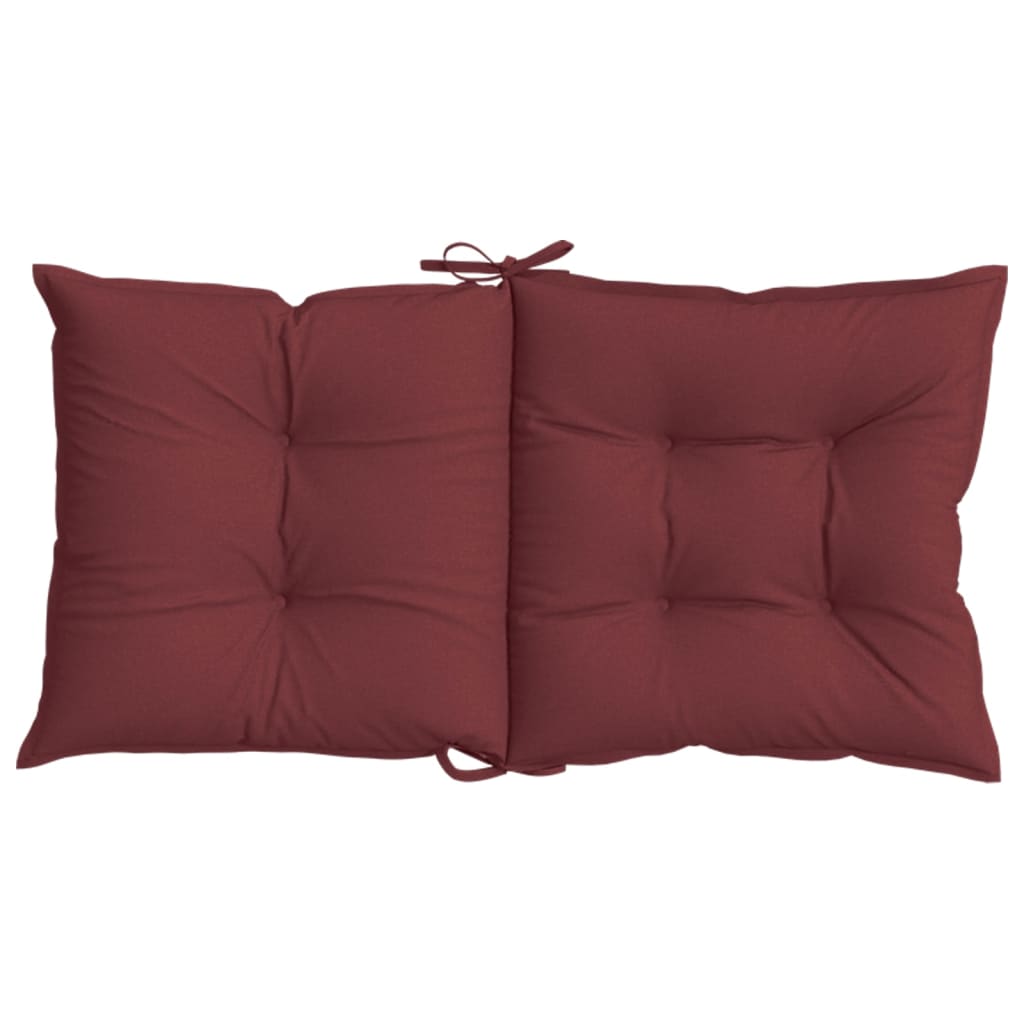 Low Back Chair Cushions 4 pcs Wine Red Mélange Fabric