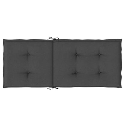 High Back Chair Cushions 2 Anthracite Mélange 120x50x4 Fabric