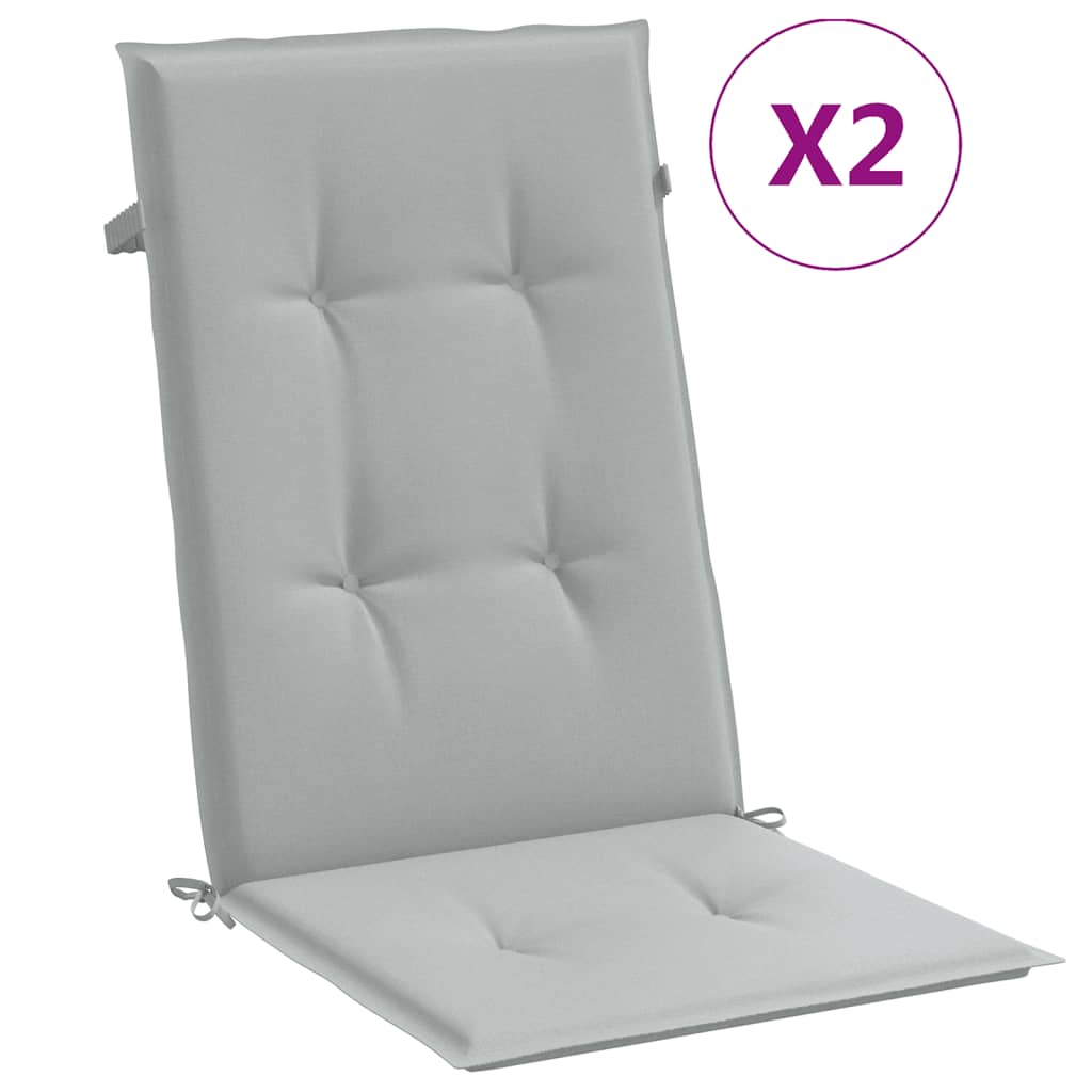 High Back Chair Cushions 2 Mélange Gray 120x50x4 Fabric