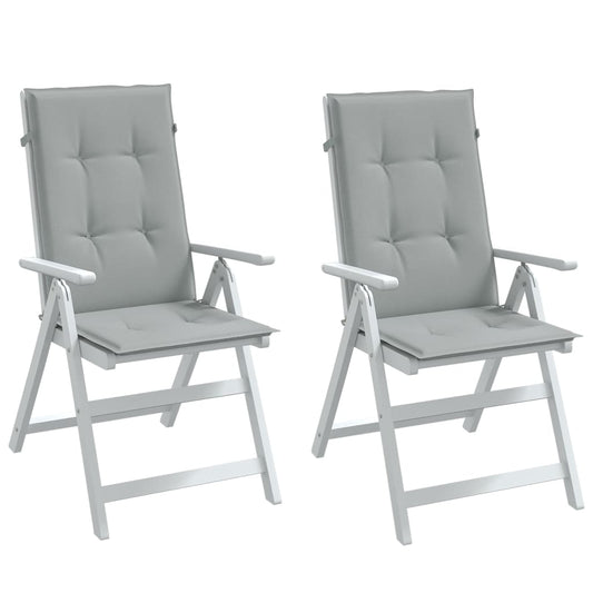 High Back Chair Cushions 2 Mélange Gray 120x50x4 Fabric
