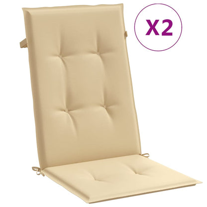 Cuscini Sedia Schiena Alta 2 Beige Mélange 120x50x4 Tessuto | homemem39