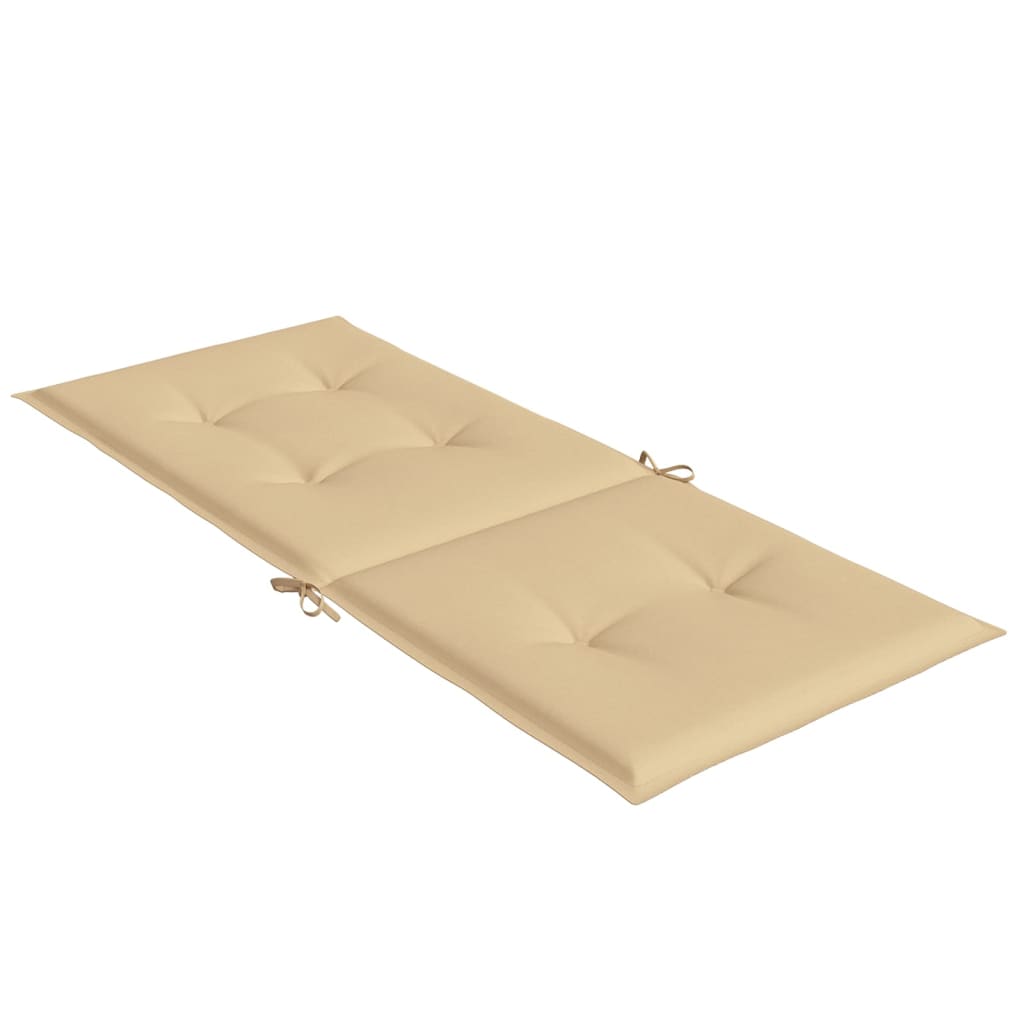 High Back Chair Cushions 2 Beige Mélange 120x50x4 Fabric