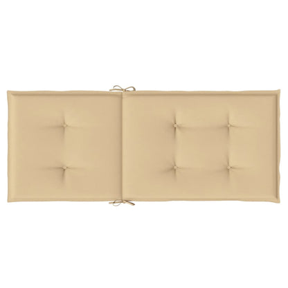 Cuscini Sedia Schiena Alta 2 Beige Mélange 120x50x4 Tessuto