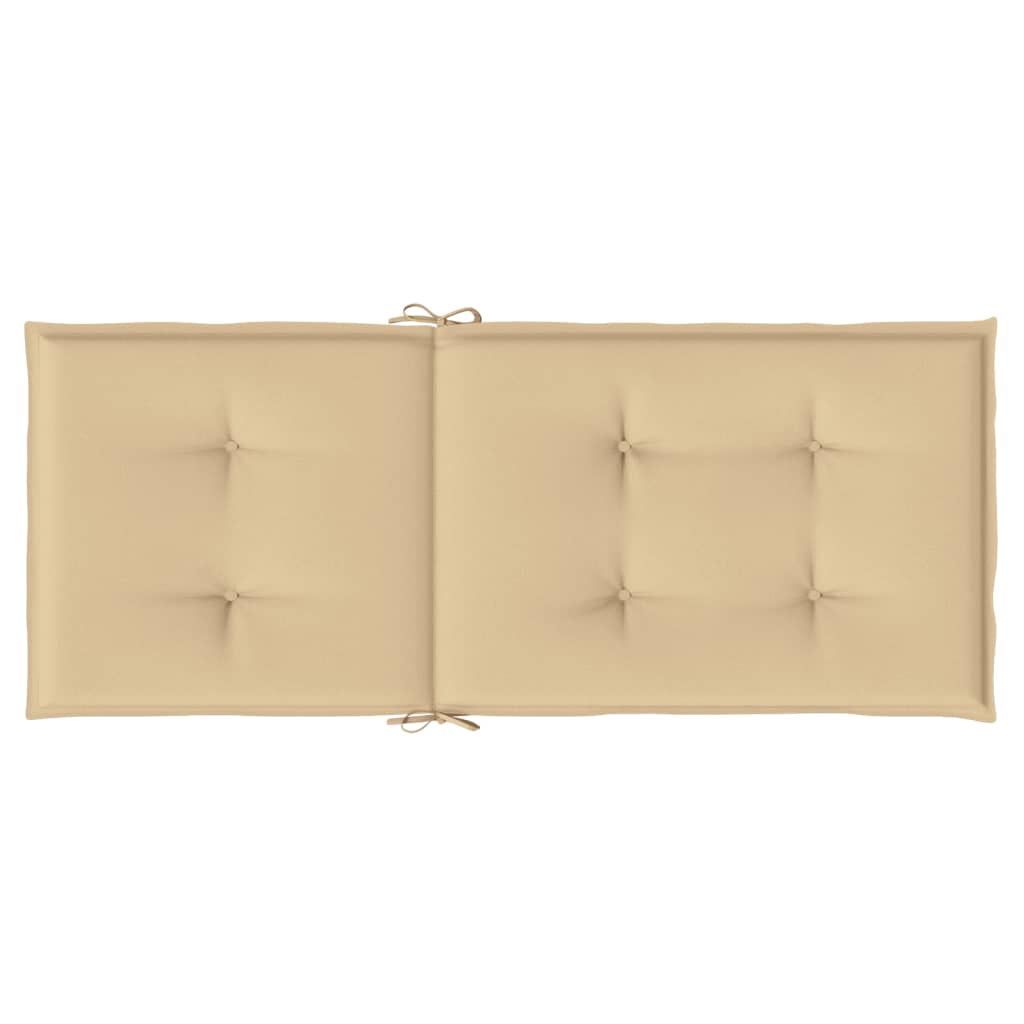 Cuscini Sedia Schiena Alta 2 Beige Mélange 120x50x4 Tessuto