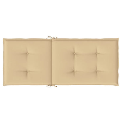 Cuscini Sedia Schiena Alta 4 Beige Mélange 120x50x4 Tessuto