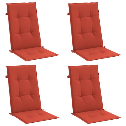 High Back Chair Cushions 4 Red Mélange 120x50x4 Fabric