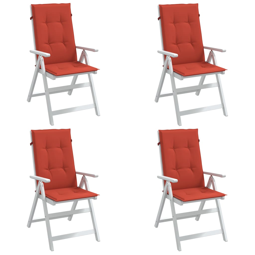 High Back Chair Cushions 4 Red Mélange 120x50x4 Fabric