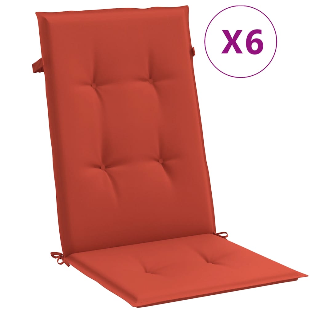 Cuscini Sedia Schiena Alta 6 Rosso Mélange 120x50x4 Tessuto | homemem39