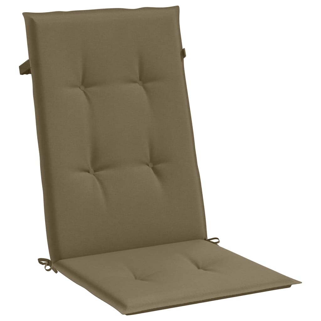 High Back Chair Cushions 4 Taupe Mélange 120x50x4 Fabric