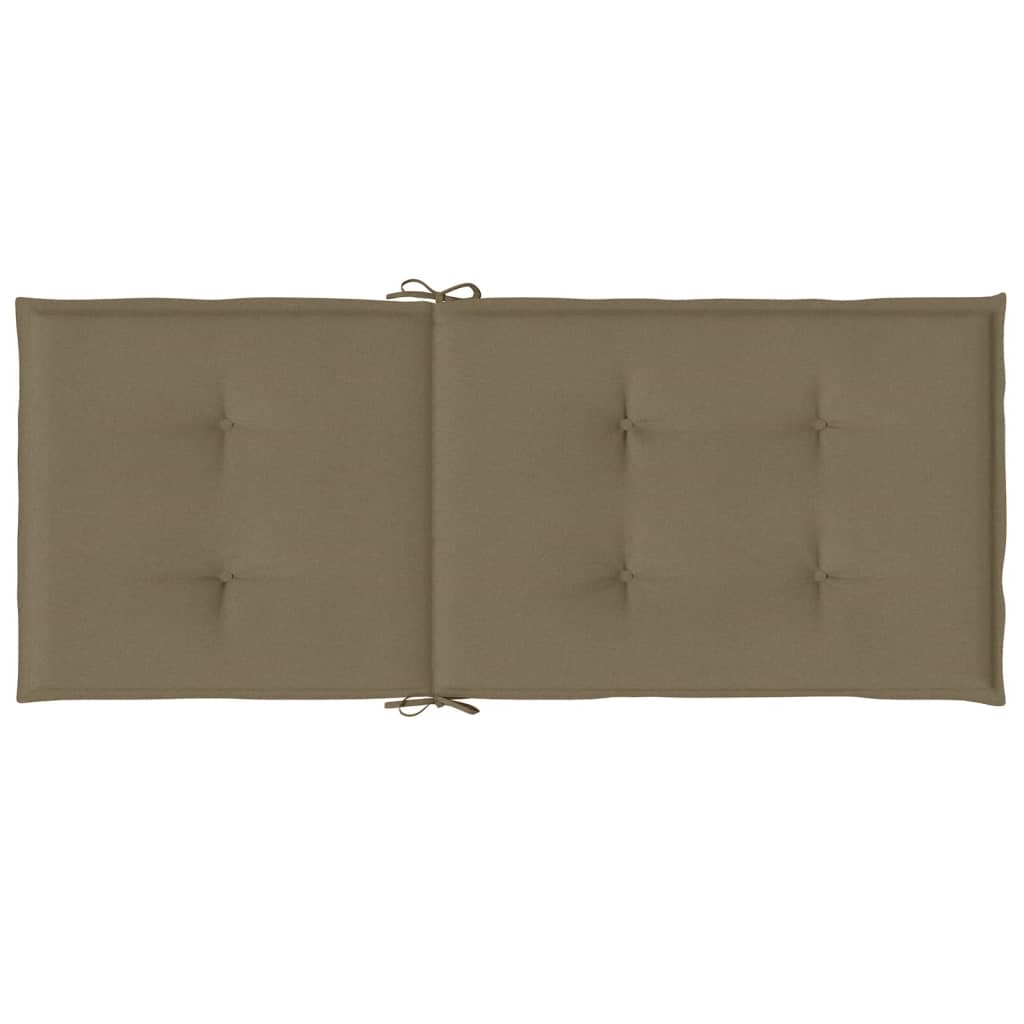 High Back Chair Cushions 4 Taupe Mélange 120x50x4 Fabric