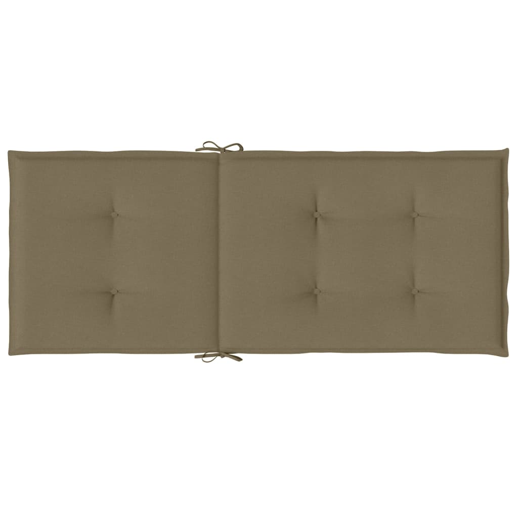 High Back Chair Cushions 4 Taupe Mélange 120x50x4 Fabric