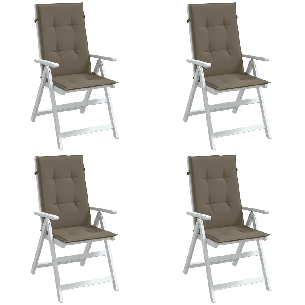 High Back Chair Cushions 4 Taupe Mélange 120x50x4 Fabric