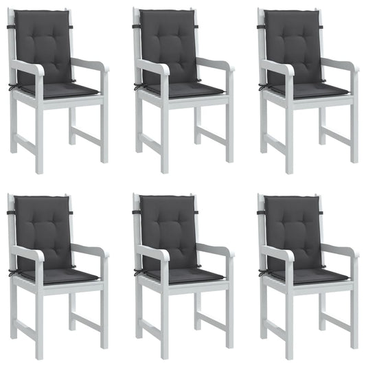 Cuscini Sedia Schiena Bassa 6 pz Antracite Mélange 100x50x4 cm | homemem39