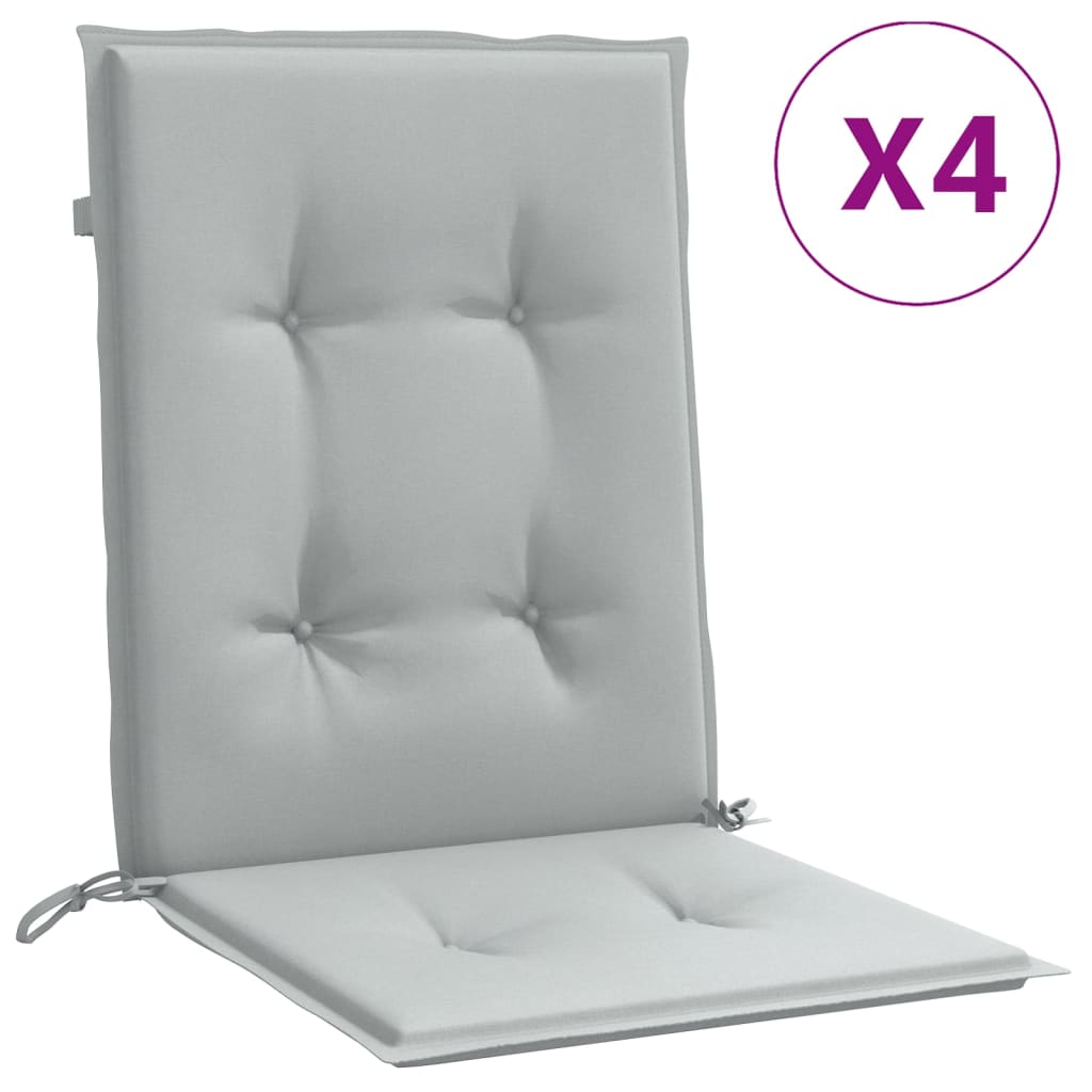 Low Back Chair Cushions 4 pcs Mélange Gray 100x50x4 cm