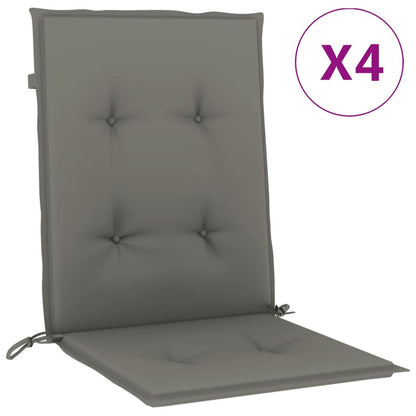 Cuscini Sedia Schiena Bassa 4 pz Grigio Mélange 100x50x4 cm | homemem39