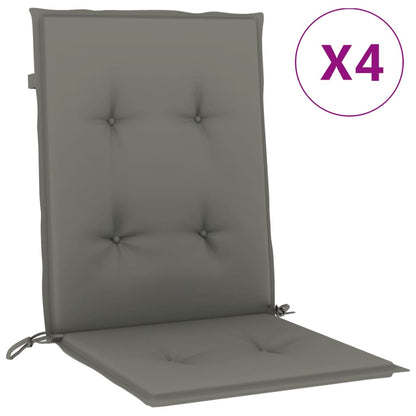 Low Back Chair Cushions 4 pcs Mélange Gray 100x50x4 cm