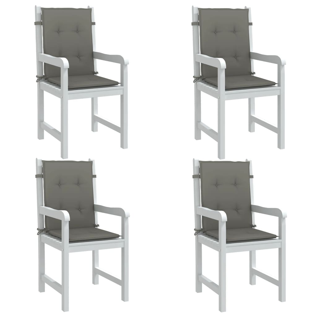 Cuscini Sedia Schiena Bassa 4 pz Grigio Mélange 100x50x4 cm | homemem39
