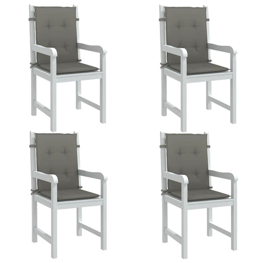 Cuscini Sedia Schiena Bassa 4 pz Grigio Mélange 100x50x4 cm | homemem39