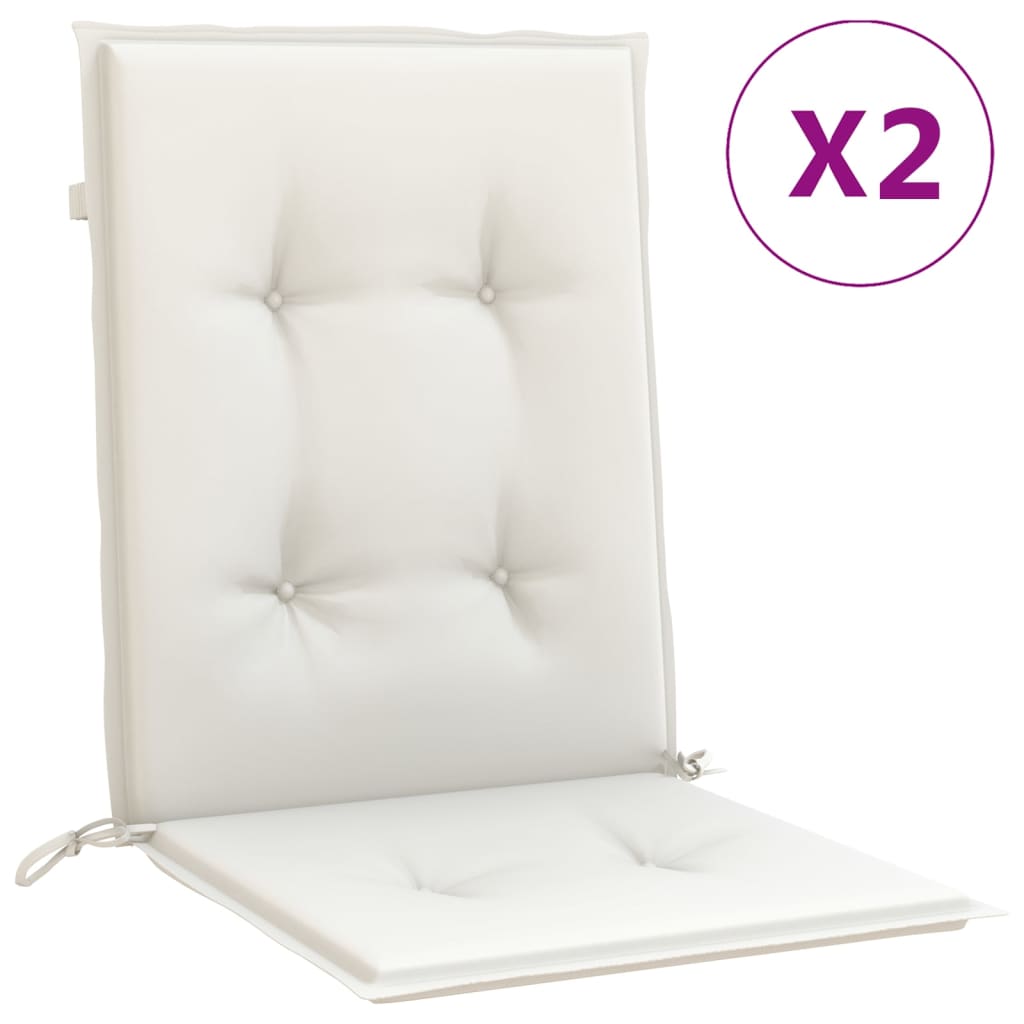 Cuscini Sedia Schiena Bassa 2 pz Crema Mélange 100x50x4 Tessuto | homemem39
