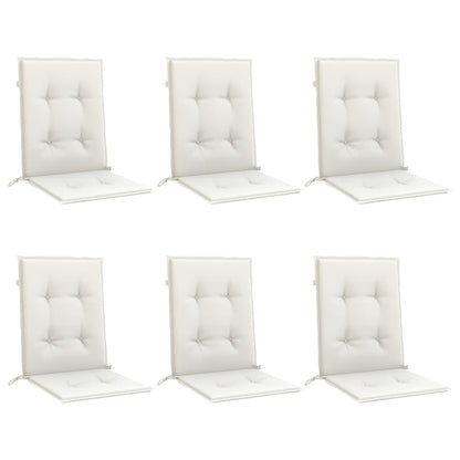 Low Back Chair Cushions 6 pcs Cream Mélange 100x50x4 Fabric