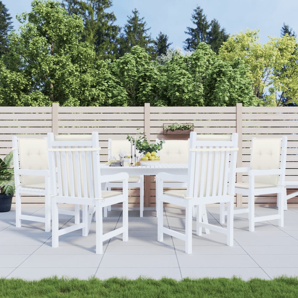 Cuscini Sedia Schiena Bassa 6 pz Crema Mélange 100x50x4 Tessuto | homemem39