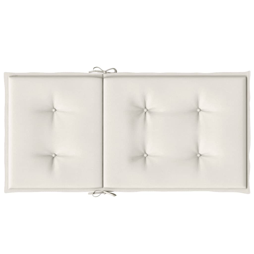 Cuscini Sedia Schiena Bassa 6 pz Crema Mélange 100x50x4 Tessuto