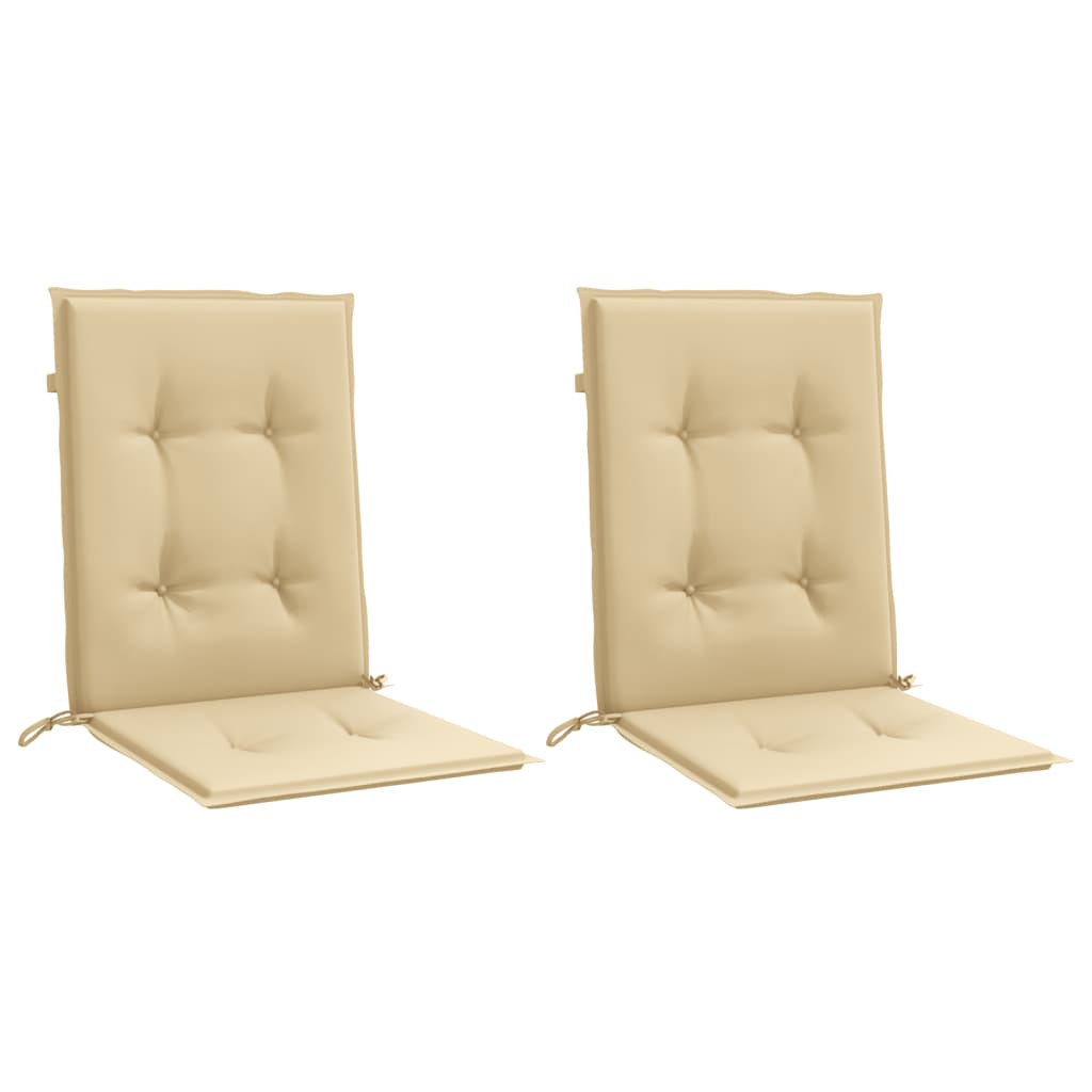 Cuscini Sedia Schiena Bassa 2 pz Beige Mélange 100x50x4 Tessuto | homemem39