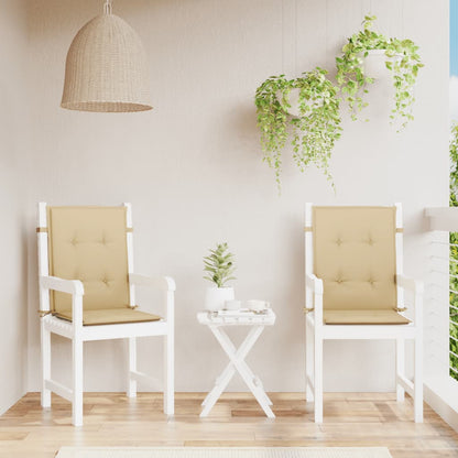 Cuscini Sedia Schiena Bassa 2 pz Beige Mélange 100x50x4 Tessuto