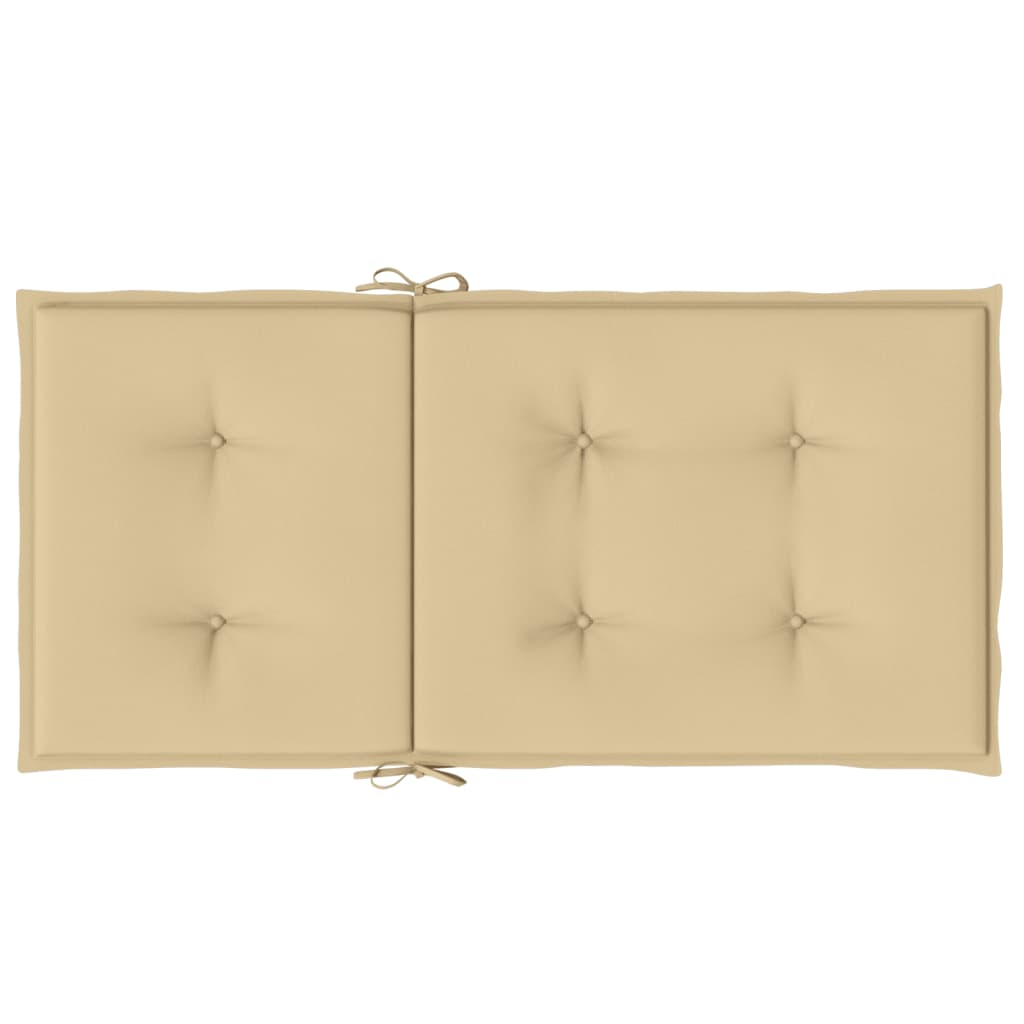 Cuscini Sedia Schiena Bassa 2 pz Beige Mélange 100x50x4 Tessuto