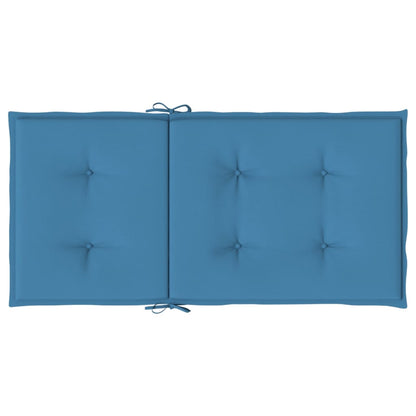 Cuscini Sedia Schiena Bassa 2 pz Blu Mélange 100x50x4 Tessuto