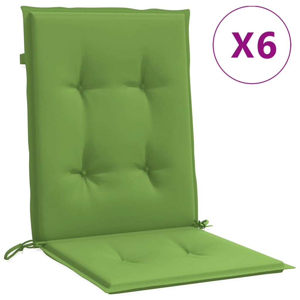 Cuscini Sedia Schiena Bassa 6 pz Verde Mélange 100x50x4 Tessuto - homemem39