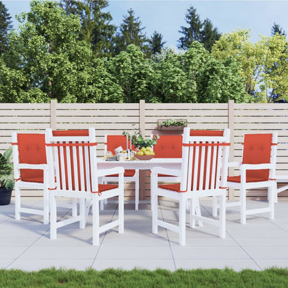 Cuscini Sedia Schiena Bassa 6 pz Rosso Mélange 100x50x4 Tessuto