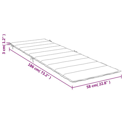 Cuscino per Lettino Prendisole Antracite Mélange 186x58x3cm - homemem39