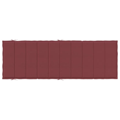 Lettino Prendisole con Cuscino Rosso Vino Mélange 186x58x3cm