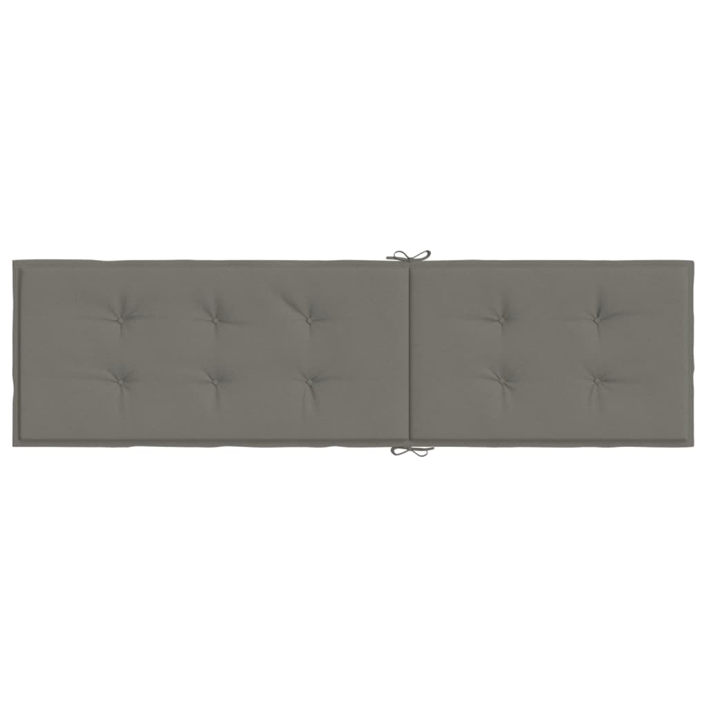 Cuscino per Sdraio Grigio Scuro Mélange (75+105)x50x3 Tessuto