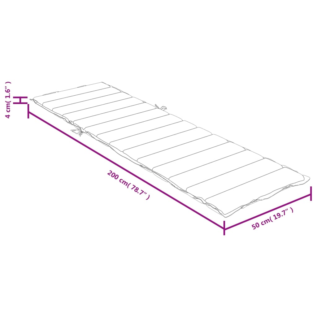 Cuscino per Lettino Antracite Mélange 200x50x4 cm in Tessuto - homemem39