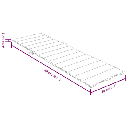 Cuscino per Lettino Antracite Mélange 200x50x4 cm in Tessuto - homemem39