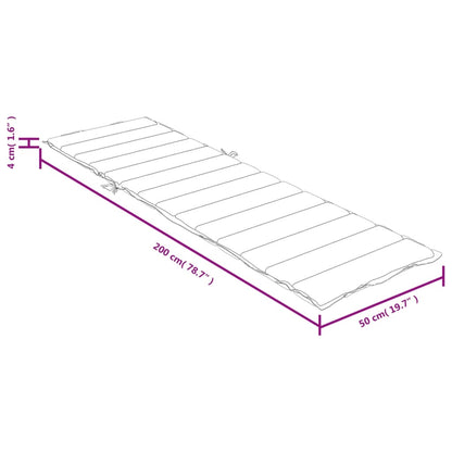 Lettino Prendisole con Cuscino Grigio Chiaro Mélange 200x50x4cm