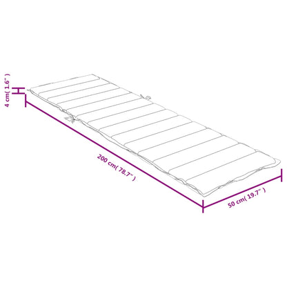 Cuscino per Lettino Prendisole Grigio Scuro Mélange 200x50x4cm - homemem39