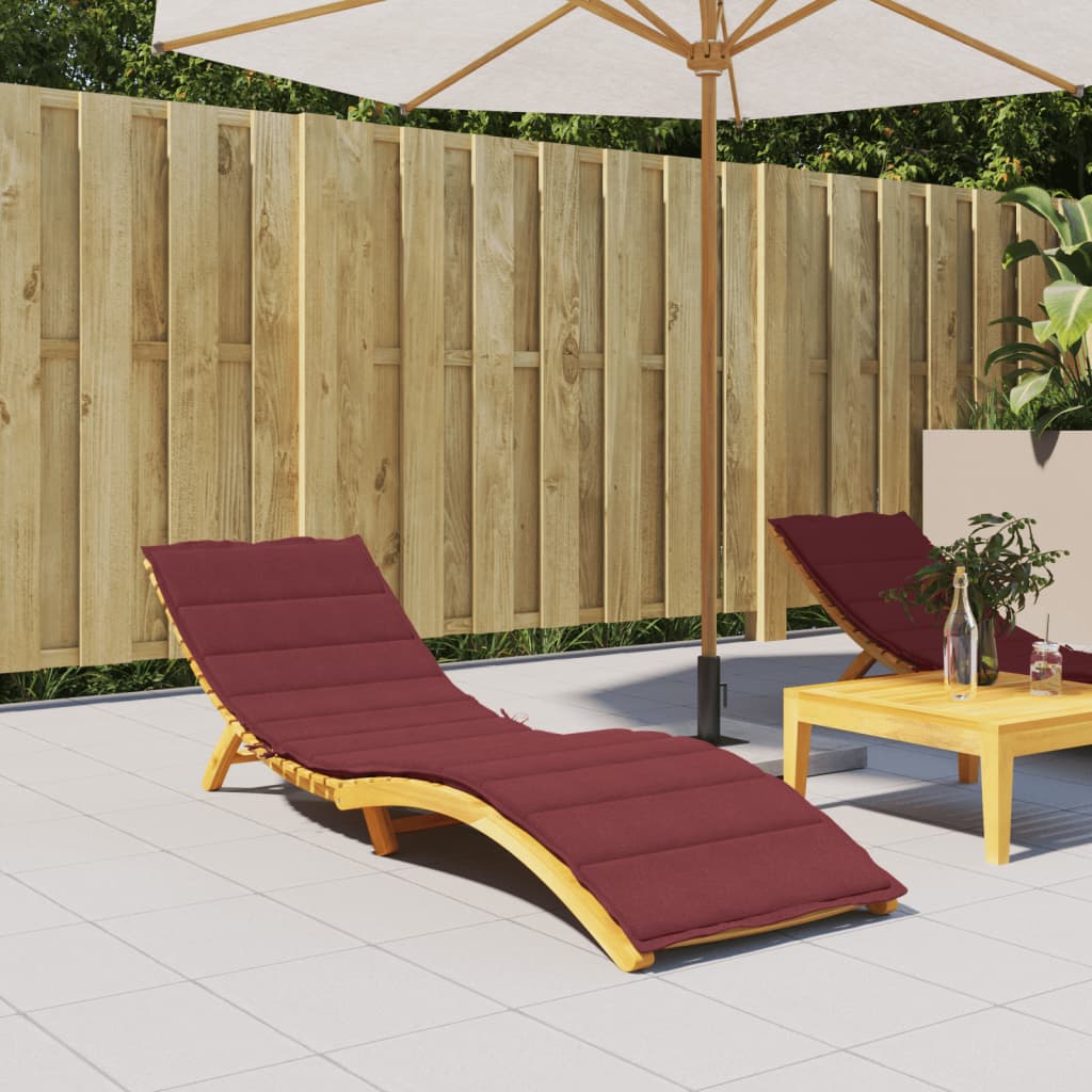 Sun Lounger with Cushion Wine Red Mélange 200x50x4cm