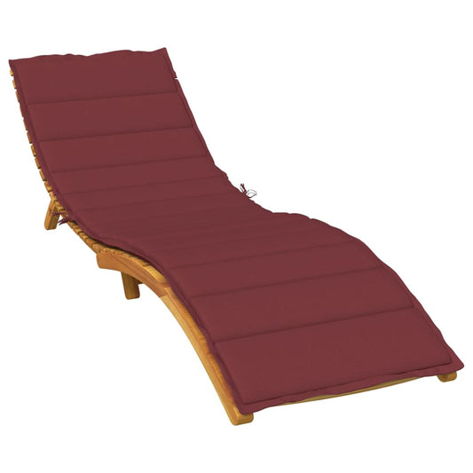 Sun Lounger with Cushion Wine Red Mélange 200x50x4cm