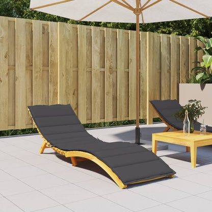 Sun Lounger with Cushion Anthracite Mélange 200x60x4 cm