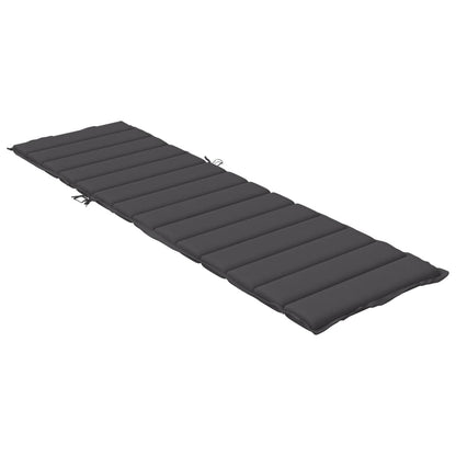 Sun Lounger with Cushion Anthracite Mélange 200x60x4 cm