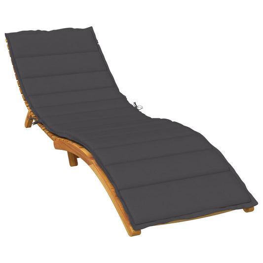 Sun Lounger with Cushion Anthracite Mélange 200x60x4 cm