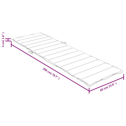 Cuscino per Lettino Prendisole Grigio Chiaro Mélange 200x60x4cm - homemem39