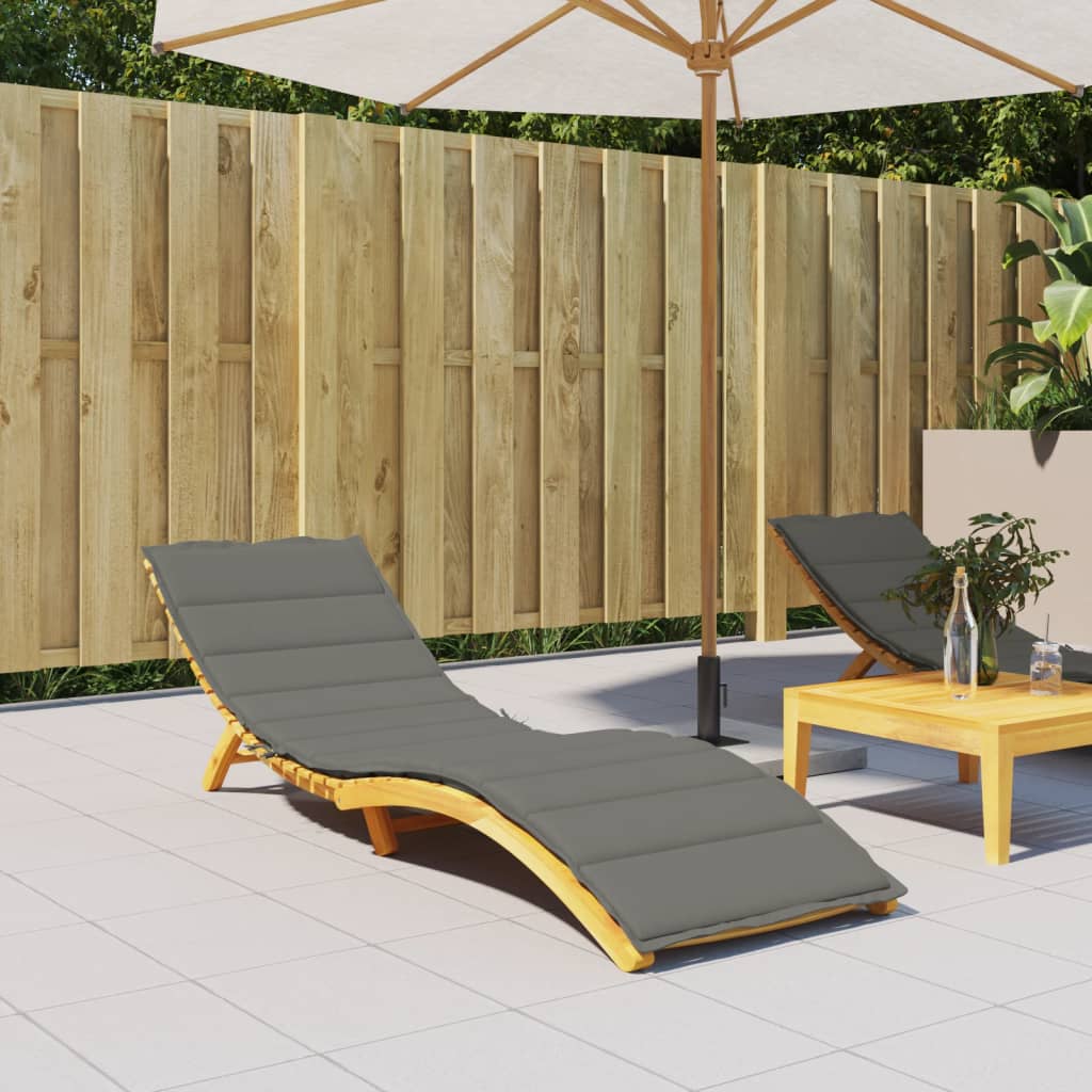 Sun Lounger with Cushion Dark Gray Mélange 200x60x4 cm