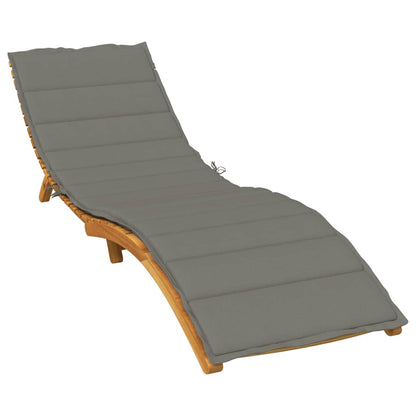 Sun Lounger with Cushion Dark Gray Mélange 200x60x4 cm