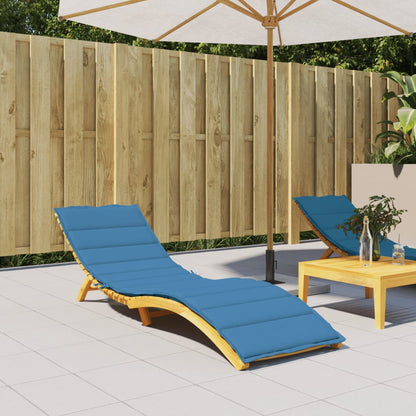 Sun Lounger with Blue Mélange Cushion 200x60x4 cm Fabric