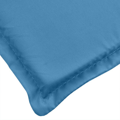 Sun Lounger with Blue Mélange Cushion 200x60x4 cm Fabric