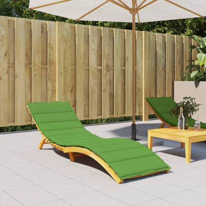 Sun Lounger with Green Mélange Cushion 200x60x4cm Fabric